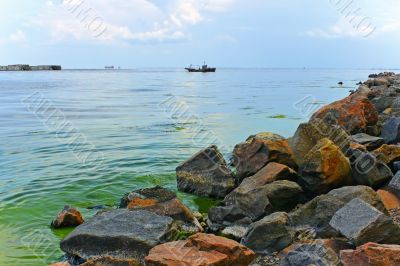 Bay with rocky shore