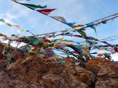 Buddhist colorful flags