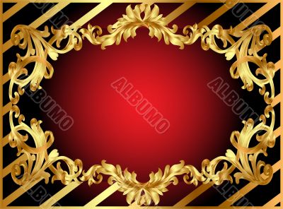  gold  frame with pattern and band