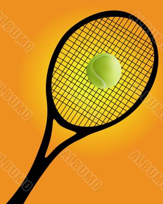 tennis racket and ball