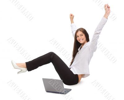 businesswoman with laptop