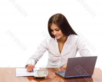 Young attractive student with laptop