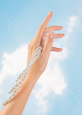 beautiful nails and woman fingers