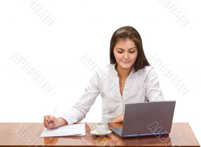Young attractive student with laptop