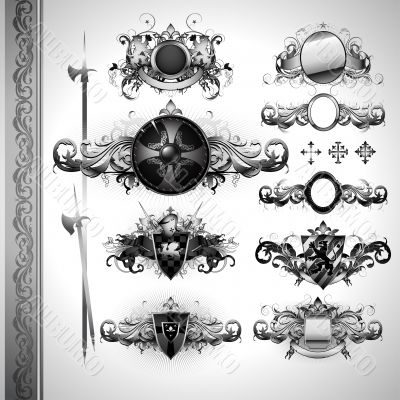 medieval heraldry shields