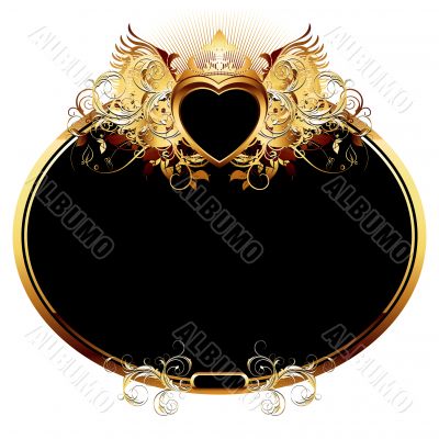 ornate frame with golden heart