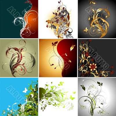 set of floral frames