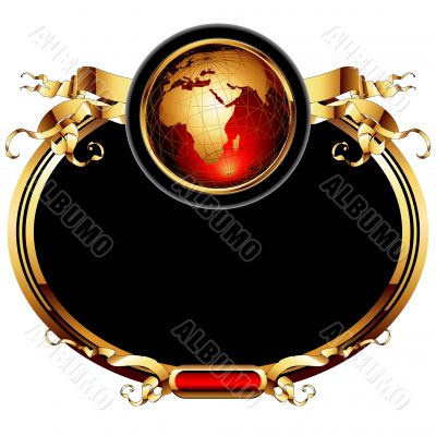 world with ornate frame