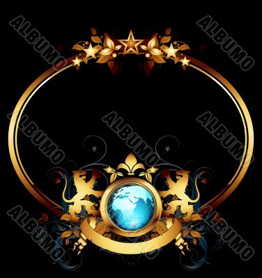 world with ornate frame