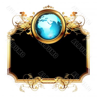 world with ornate frame
