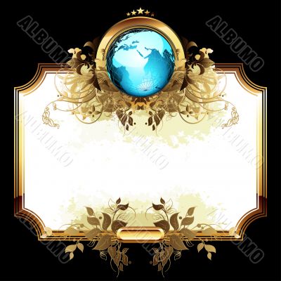 world with ornate frame