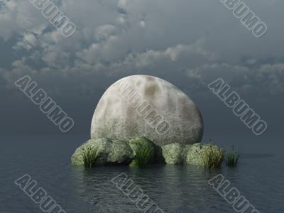 rock at water