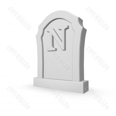 gravestone with letter n
