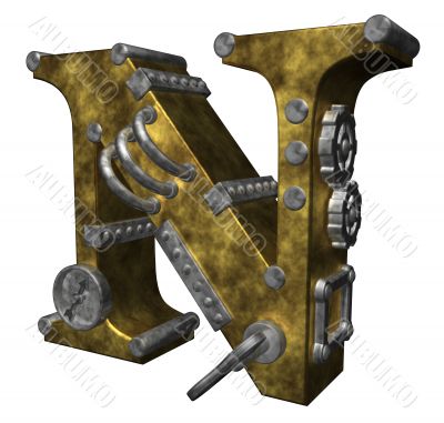 steampunk letter n