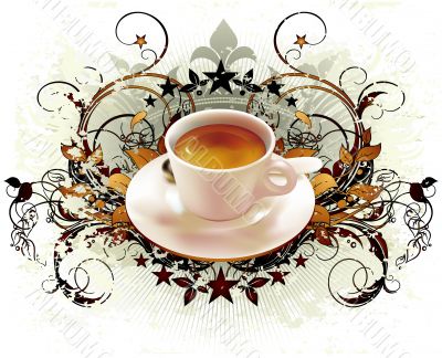 cup of coffee with ornate elements