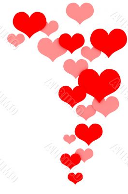 hearts isolated on white background