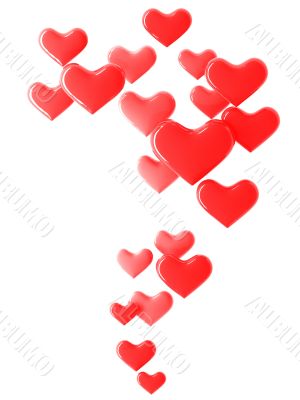 hearts isolated on white background