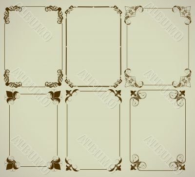 set of simple decorative frames