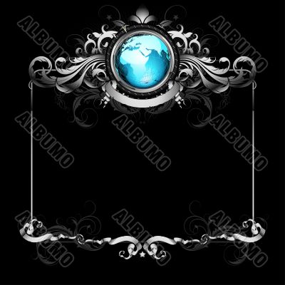 world with ornate frame