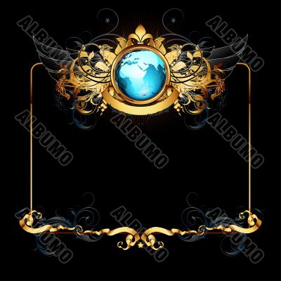 world with ornate frame