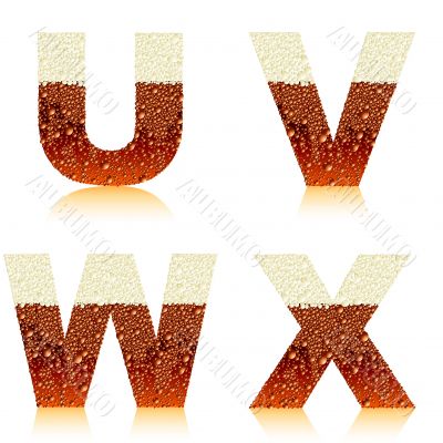  alphabet dark beer UVWX