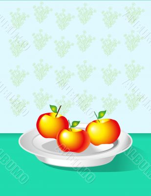  ripe apples on the table