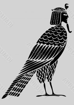 Egyptian demon - bird of souls - vector