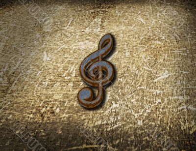 rusty clef on grunge background