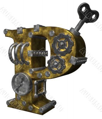 steampunk letter p