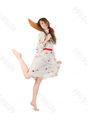 pretty woman with balalaika