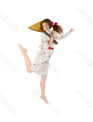 pretty girl with balalaika