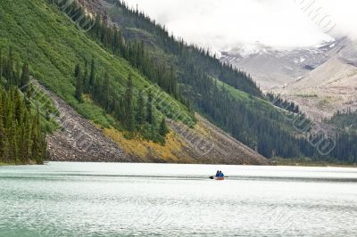 Canoeing on the magnificent Lake Louis 