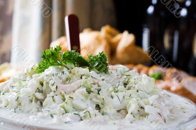 Cucumber and shrimp salad