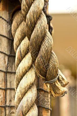 An old thick hemp rope