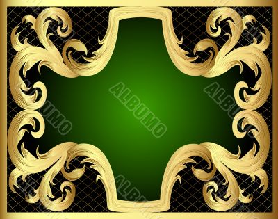 frame with gold pattern and band