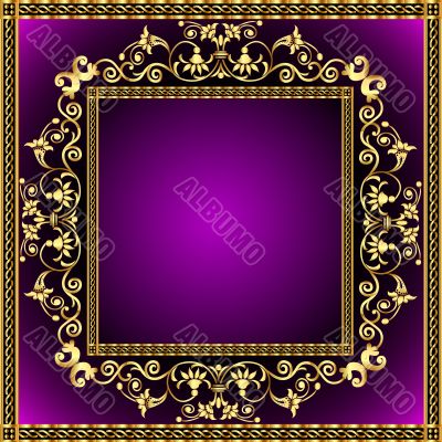 illustration frame with gold pattern