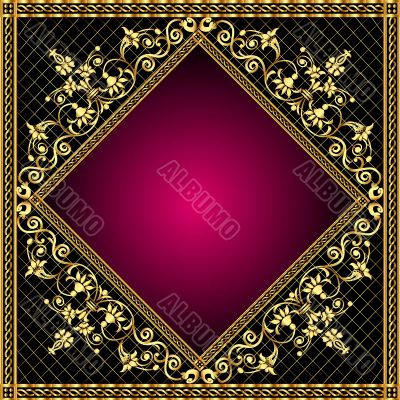 frame with gold pattern and revenge for text