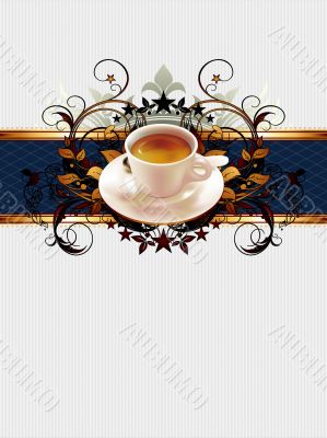 cup of coffee with ornate elements