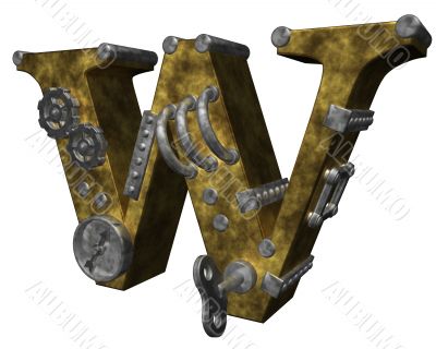 steampunk letter w