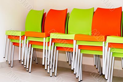 colorful chairs for the visitors 