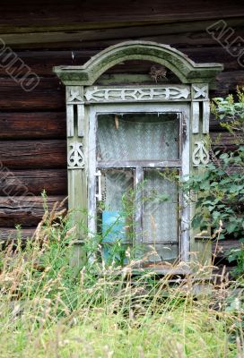 Window of the Russian Village House 