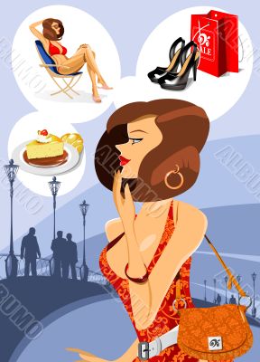The image of the girl in a city