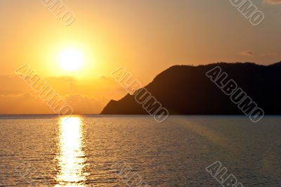Sunset on seaside