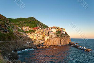 Manarola at the sunset