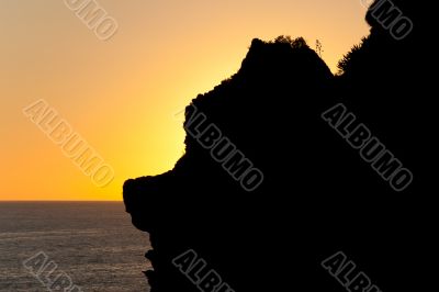 sunset behind the mountain