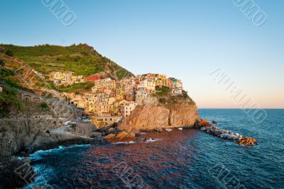 Manarola at the sunset