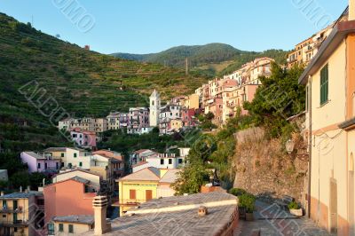Small town on the mountain hill