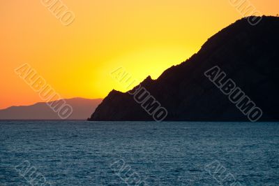 Beatiful sunset on seaside
