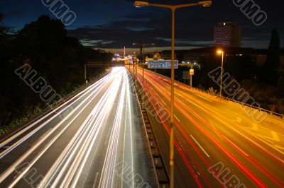 Berlin - city highway to downtown by night