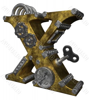 steampunk letter x